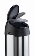 Ronde afvalbak met touchdeksel, 40 ltr - Uit assortiment RVS