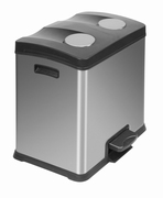Rejoice recycling pedaalemmer 12+12 ltr, EKO mat RVS