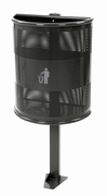 Afvalbak 35 ltr op paal grafiet