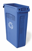 Slim Jim met luchtsleuven 87 ltr, blauw, recyclingsymbool