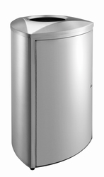 Driehoekige design afvalbak 70 ltr mat RVS