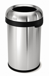 Afvalbak Bullet Open Top 80 ltr, Simplehuman mat RVS