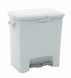 Pedaalemmer Divided Dustbin grijs