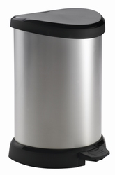 Pedaalemmer Decobin 15 ltr zilver, zwart