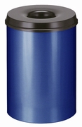 Vlamdovende papierbak 30 ltr blauw, zwart