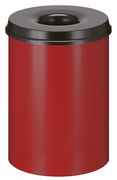 Vlamdovende papierbak 30 ltr rood, zwart