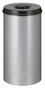 Vlamdovende papierbak 50 ltr aluminiumgrijs, zwart