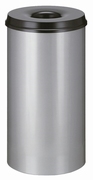 Vlamdovende papierbak 50 ltr grijs, zwart