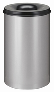 Vlamdovende papierbak 110 ltr aluminiumgrijs, zwart