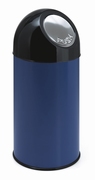 Afvalbak met pushdeksel 40 ltr blauw, zwart