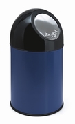 Afvalbak met pushdeksel 30 ltr blauw, zwart