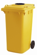Container met glasrozet 240 ltr geel