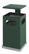 As-papierbak met afneembaar afdak 80 ltr groen