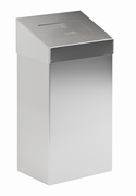 Afvalbak met pushklep, 50 ltr mat RVS