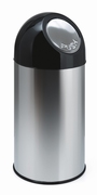 Afvalbak met pushdeksel en binnenemmer 40 ltr RVS, zwart