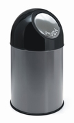 Afvalbak met pushdeksel en binnenemmer 30 ltr metallic, zwar