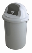Kunststof afvalbak met klapdeksel, 90 ltr grijs