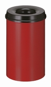 Vlamdovende papierbak 20 ltr rood, zwart