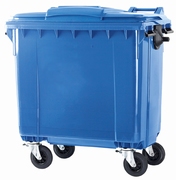 Container 770 ltr vlak deksel blauw