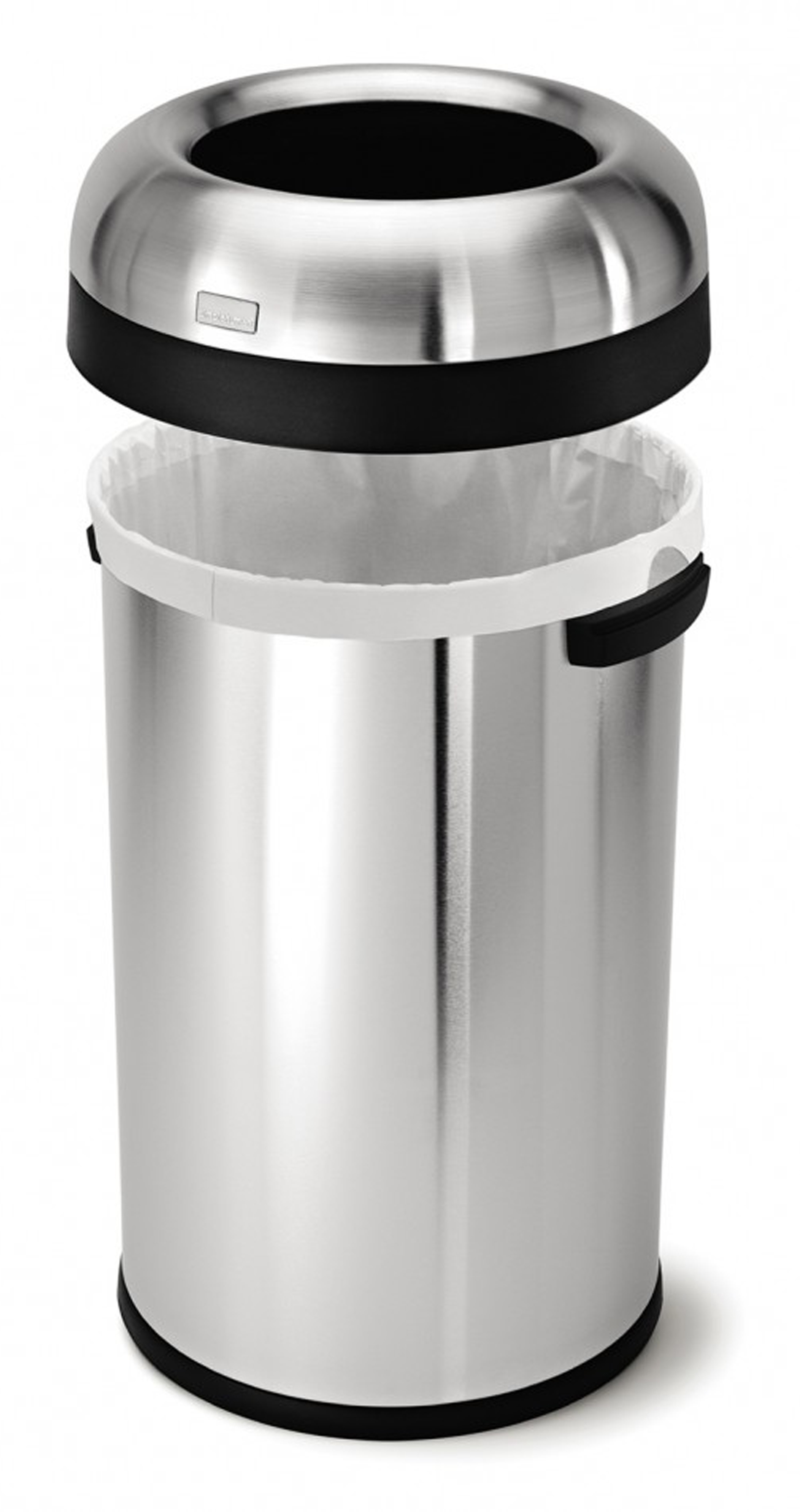 Afvalbak Bullet Open Top 60 ltr, Simplehuman mat RVS