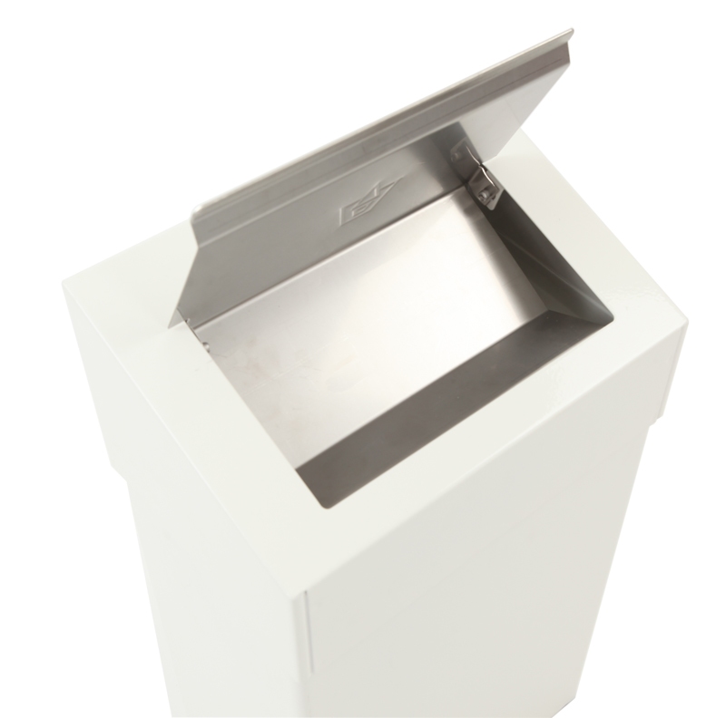 Afvalbak met hygiënische top, 18 ltr wit