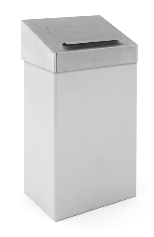 Afvalbak met hygiënische top, 18 ltr mat RVS