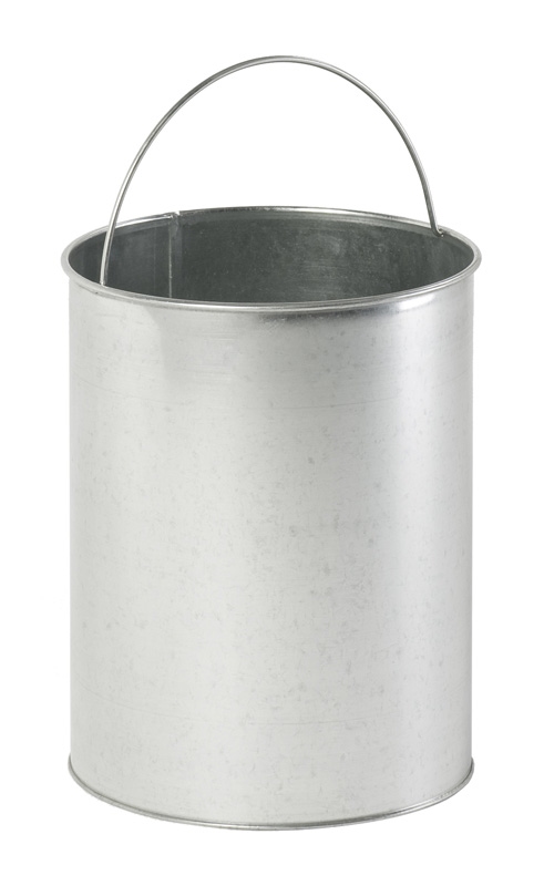 Afvalbak met pushdeksel 30 ltr metallic, zwart