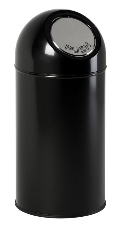 Afvalbak met pushdeksel 40 ltr zwart
