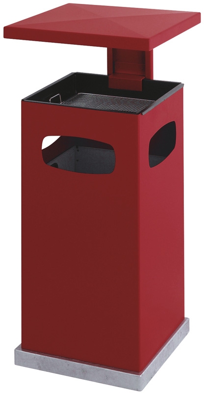 As-papierbak met afneembaar afdak 70 ltr rood