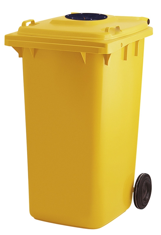 Container met rozet 240 ltr geel