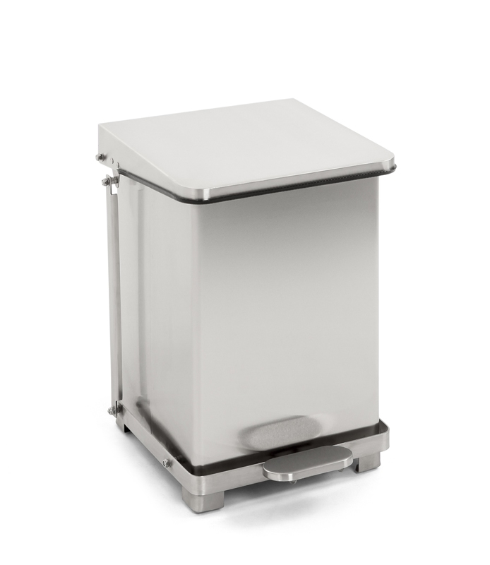 Industriële pedaalemmer 27 ltr mat RVS