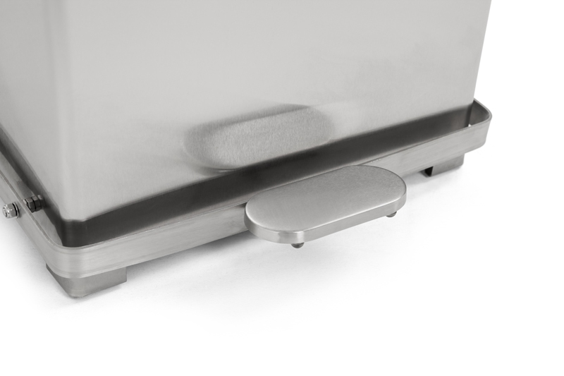 Industriële pedaalemmer 27 ltr mat RVS