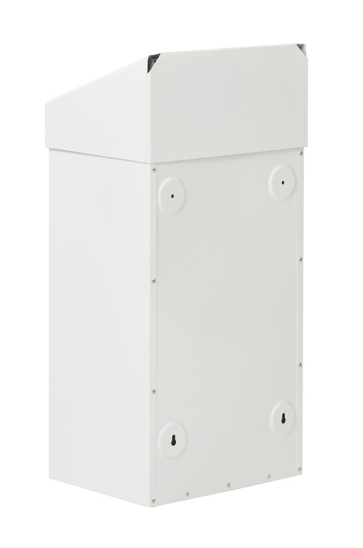 Metalen afvalbak met pushklep, 50 ltr wit