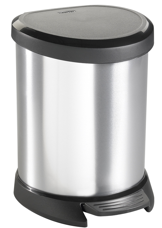 Pedaalemmer Decobin 5 ltr zilver, zwart