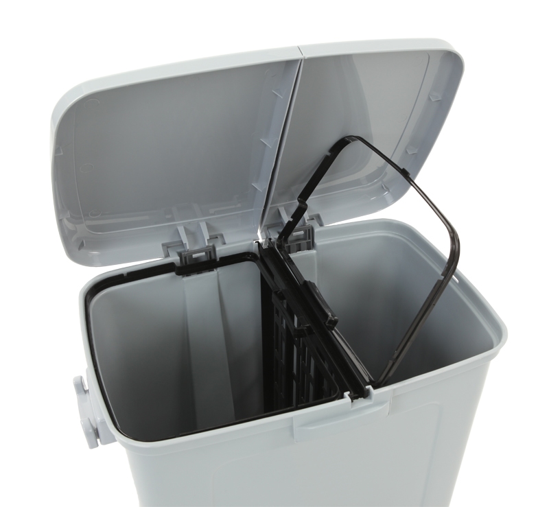 Pedaalemmer Divided Dustbin grijs