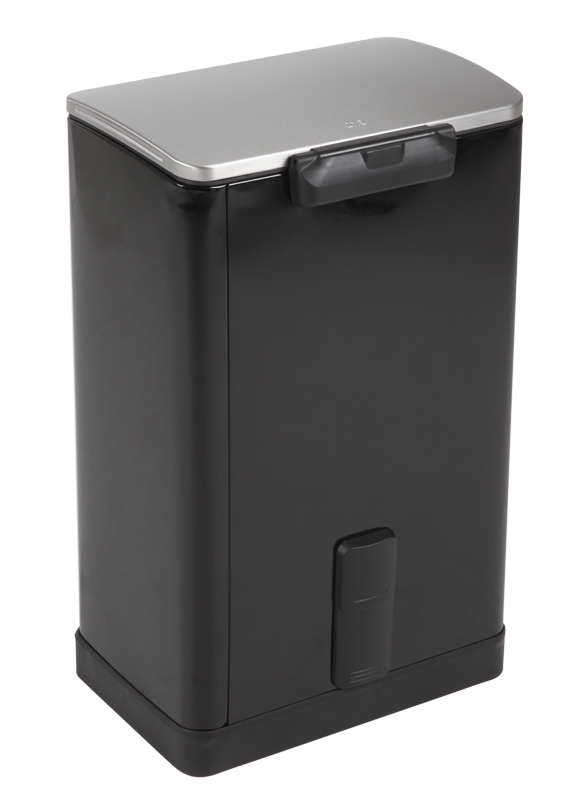 Pedaalemmer E-Cube 40 ltr, zwart, mat RVS
