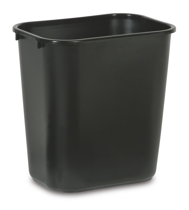 Rechthoekige afvalbak 26,6 ltr, Rubbermaid zwart