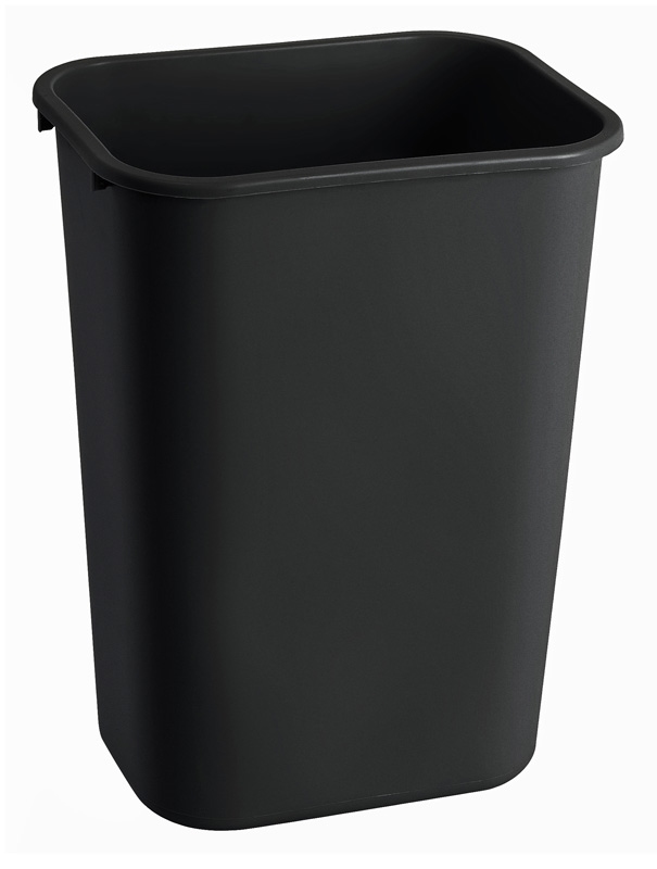 Rechthoekige afvalbak 39 ltr, Rubbermaid zwart