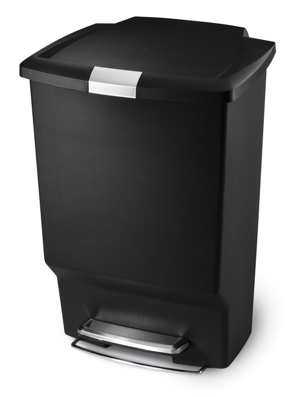 Rectangular Plastic Step Can, Simplehuman zwart