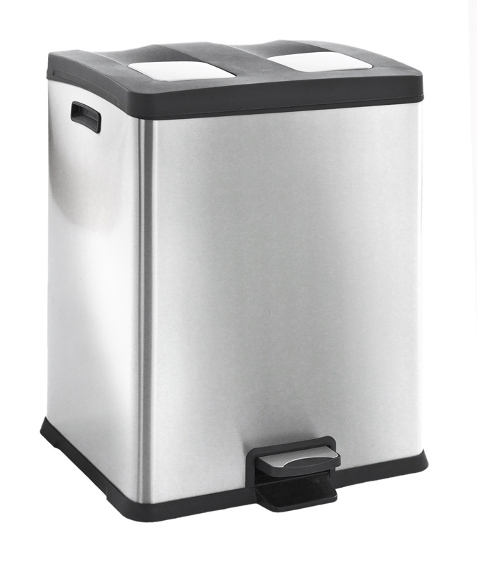 Rejoice recycling pedaalemmer 30+30 ltr, EKO mat RVS