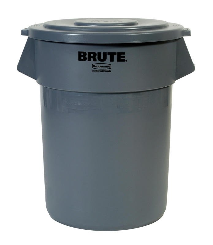 Ronde Brute Container 208,2 ltr, Rubbermaid grijs