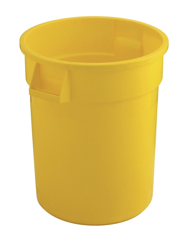 Ronde Brute container 75,7 ltr, Rubbermaid geel