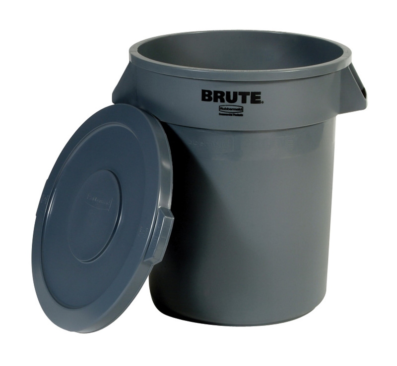 Ronde Brute container 75,7 ltr, Rubbermaid grijs