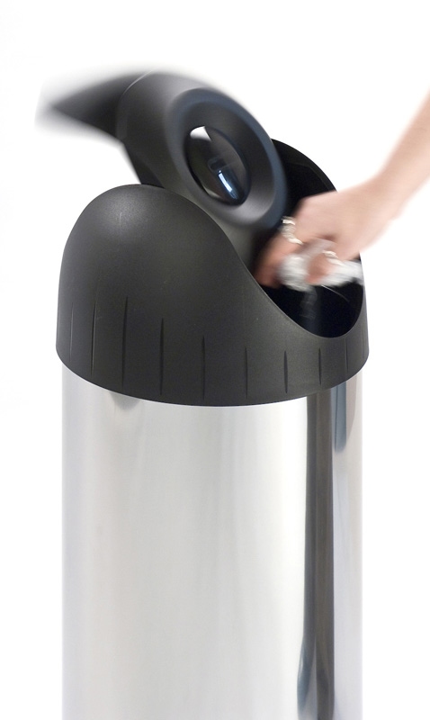 Ronde swing afvalbak, 40 ltr - Uit assortiment RVS, zwart