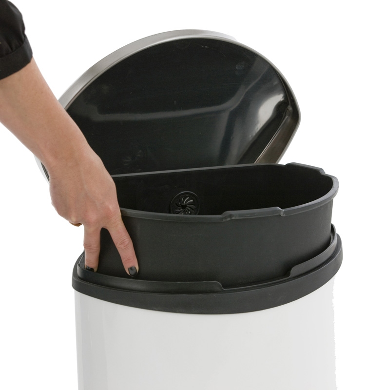 Shell Bin pedaalemmer 30 ltr, EKO wit, mat RVS