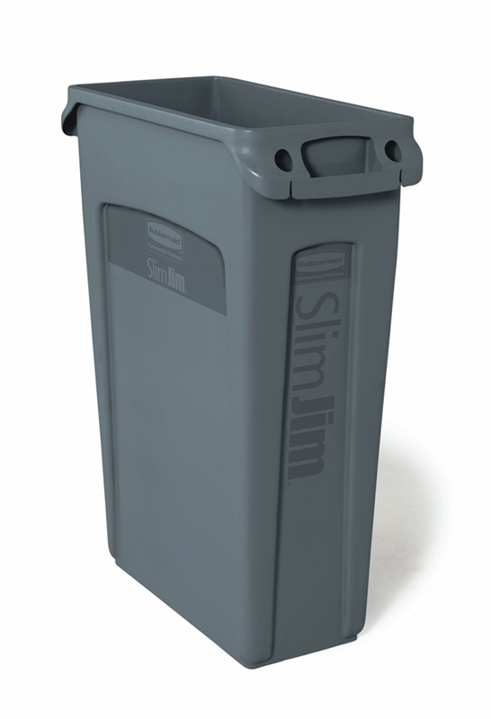 Slim Jim met luchtsleuven 87 ltr, Rubbermaid grijs