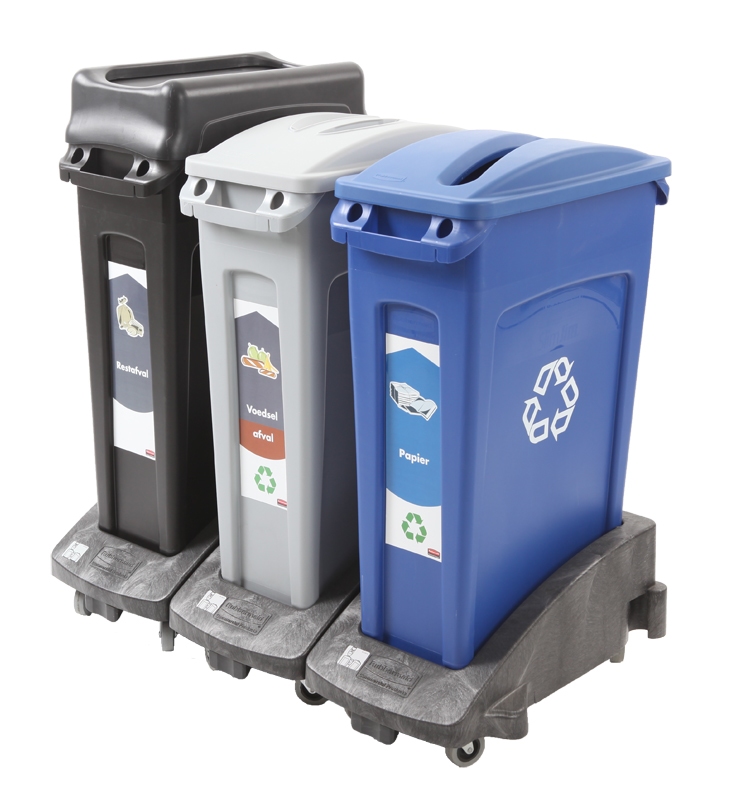 Slim Jim met luchtsleuven 87 ltr, Rubbermaid grijs