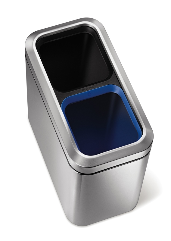 Slim Open Recycler, Simplehuman mat RVS