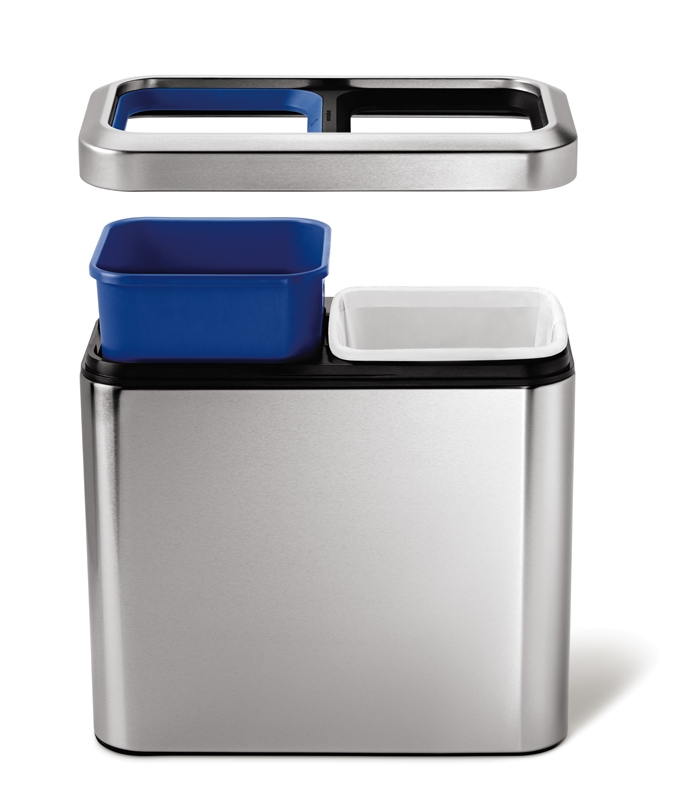 Slim Open Recycler, Simplehuman mat RVS