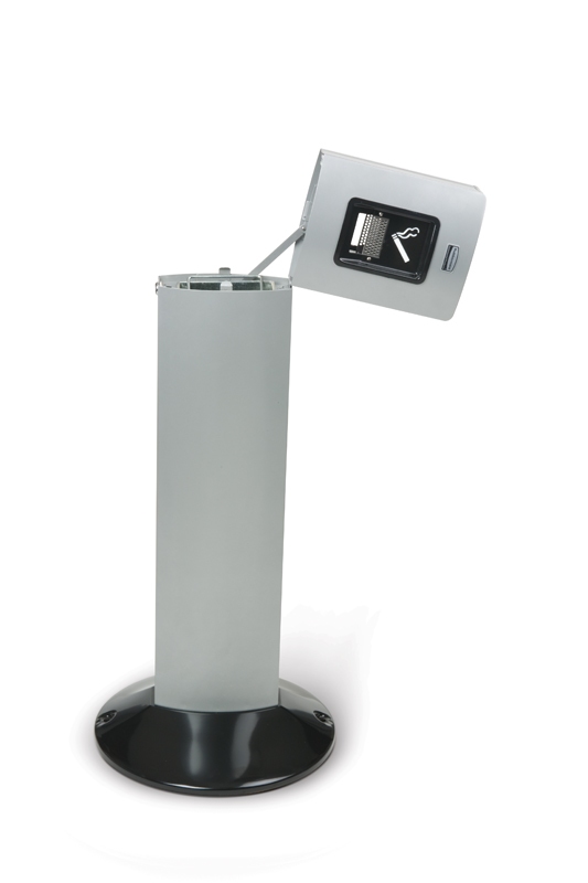 Staande asbak Metropolitan, Rubbermaid zilver